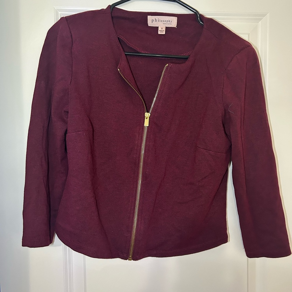 Philosophy Maroon Jacket with Gold Accent